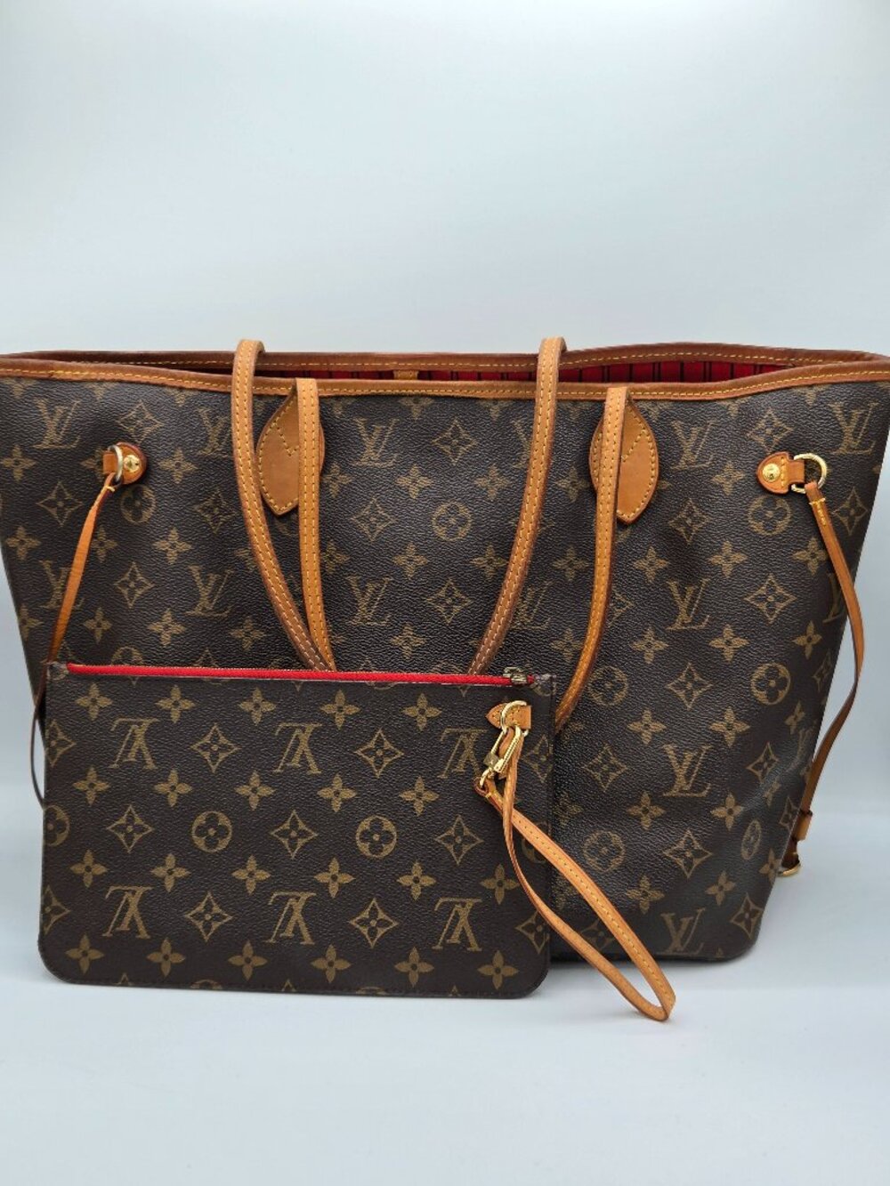 Louis Vuitton Neverfull MM Tote Bag | Monogram Canvas | Cerise Interior | AR3164
